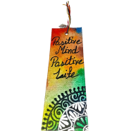 Hand Painted Bookmark - Positive Mind, Positive Life image