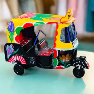 Hand Painted Metal Miniature Replica Baby Taxi image