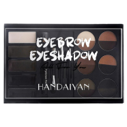 Handaiyan 12 Colors Eyebrow Powder 5 Colors Eyebrow Cream Palette With Eyebrow Pencil Brush Cards Waterproof Makeup Kit image