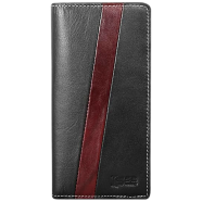 Handcrafted Maroon Streak Leather Long Wallet image
