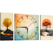 Hasain Mart Combo Wall Clock 24 x 12 Inch (Total) image