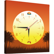 Hasain Mart Natural Wall Clock 24 x 12 Inch image