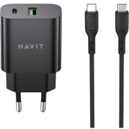 Havit ST926 USB Charger with USB-C to USB-C Charging and Data Cable image