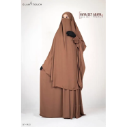 Haya Set Abaya (2 Part Set) | Milk-Coffee image