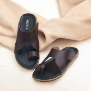 Hazzle Hersh Chocolate Premium Leather Sandal Stylish And Comfortable Design image