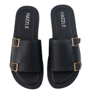 Hazzle Posh Dice Black Dice Leather Sandal Premium Stylish Design image