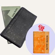 Heart's Double Chamber Mobile Wallet And Purse Black With Foiled Notebook FREE image