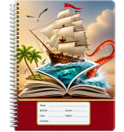 Heart's Floral Spiral Khata (White) - 120 Pages(Any Design) image