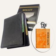 Hearts Leather Money Bag - Black (Double Chamber) With Foiled Notebook FREE