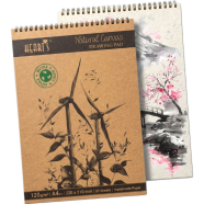 Hearts Natural Canvas Drawing Pad A4 – 120 GSM Handmade Paper image