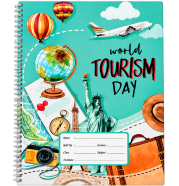 Hearts World Tourism Design Floral Spiral Khata (White) - 300 Pages image