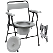 Heavy Stainless Steel Folding Commode Toilet Chair image