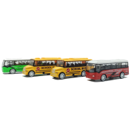 High Quality ABS Plastic Bus Toy Set Of 4, School Bus Toy Long-Distance Mini Toy Bus Pull Back Friction Powered Buses Vehicles For Boys And Girls Birthday Party (metal_bus_4pcs_jm907) Metal Bus - 273051208 icon