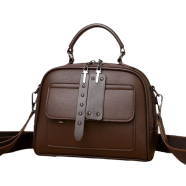 High end ladies’ handbag multi-layer large capacity commuting bag(Coffee) image