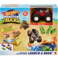 Hot Wheels GVK08 Monster Trucks Launch and Bash Play Set image