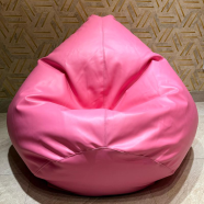 HugBag Faux Leather XXL Pear Shap Single Bean Bag Pink -apl2pn image