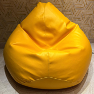 HugBag Faux Leather XXL Pear Shap Single Bean Bag Yellow -apl2yl image