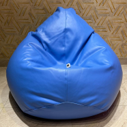 HugBag Faux Leather XXL Pear Shap Single Bean Bag Sky Blue -apl2sbl image