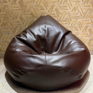 HugBag Faux Leather XXL Pear Shap Single Bean Bag Brown -apl2br image