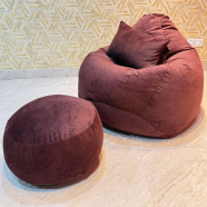 HugBag Woven Fabrics XXL Pear Shape 3pcs Combo Bean Bag Oxblood -awv2coxb image