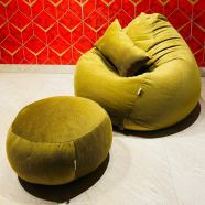 HugBag Woven Fabrics XXL Pear Shape 3pcs Combo Bean Bag Golden -awv2cgl image