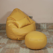 Hugbag Faux Leather Pear Shape Combo Bean Bag 3Pcs image