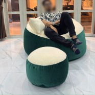 Hugbag Giant Roll Fabrics Combo Bean Bag Sea Green Cream 3Pcs image