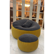 Hugbag Giant Roll Fabrics Combo Bean Bag Golden Charcoal 3Pcs image