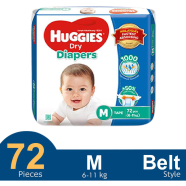 Huggies 2x Drier Dry Belt System Baby Diapers (M Size) (6-11kg) (72pcs) image