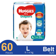 Huggies Dry Diapers Belt System Baby Diaper (L Size) (9-14kg) (60pcs) image