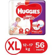Huggies Wonder Pant System Baby Daiper (12-17 kg) (56 Pcs) - 