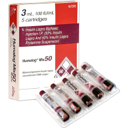 Humalog Cartridge 100 Unit Per ml Cartridge 3 ml Cartridge 5's Pack image
