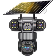 Huntkey V380pro 6Mp Outdoor Ptz Vts28 Dash G 4G Solar Camera Three Lens Network Security Cctv Ip Camera image