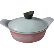 IHW Aluminum Die-cast ceramic coating Casserole 24cm Gray With Lid, Low image