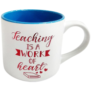 IHW Ceramic Coffee Mug Teaching Is a Work of Heart Sky Blue Color image