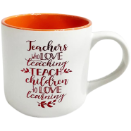 IHW Ceramic Coffee Mug Teaching Is a Work of Heart Orange Color image