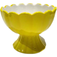 IHW Ceramic Ice Cream cups Retro Petal Shaped Yellow image