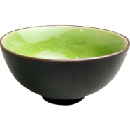 IHW Ceramic Soup Bowl Green and Black image
