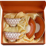 IHW Fine Bone Tea Cup and Saucer 2 plus 2=4 Pcs image