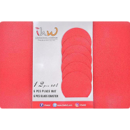 IHW Place Mat 12 Pcs Set Red Color image