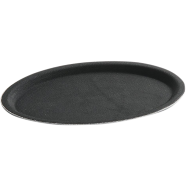 IHW Tray Fiber Non-Slip Black 16 Inch Oval image