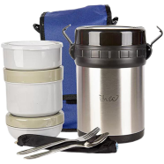 IHW Vacuum Fashionable Lunch Box 1500 ml 3 Layers Plastic Pot image