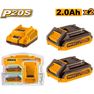 INGCO FBCPK1222 P20s Lithium-ion Battery And Charger Kit image