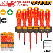 INGCO HKISD0608 Insulated Screwdriver Set 6 Pcs image
