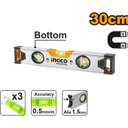 INGCO HSL38030M Spirit Level With Powerful Magnets icon