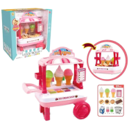 Ice Cream Food Trolley Sweet Shop Cart Toy Pretend Play Set Kids
