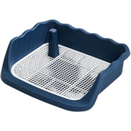 Indoor Dog Potty Tray, Puppy Toilet, Mesh Puppy Training Litter Box with No-Spill Simulation Poop Post and Protective Wall, Easy to Clean image