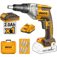 Ingco 20V Cordless Drywall Screwdriver With 1Pcs 2.0Ah Battery Pack 1Pcs Charger And 5Pcs Screwdriver Bits image