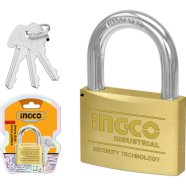 Ingco 50mm Heavy Duty Brass Padlock With 3 Pcs Brass Keys image