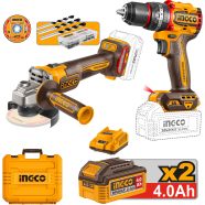 Ingco Cordless Impact Drill and GRINDER 2 Pcs Combo Kit image